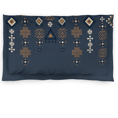 DDecor Blue & Brown Ethnic Motifs Cotton 150 TC Single Bedsheet with 1 Pillow Cover