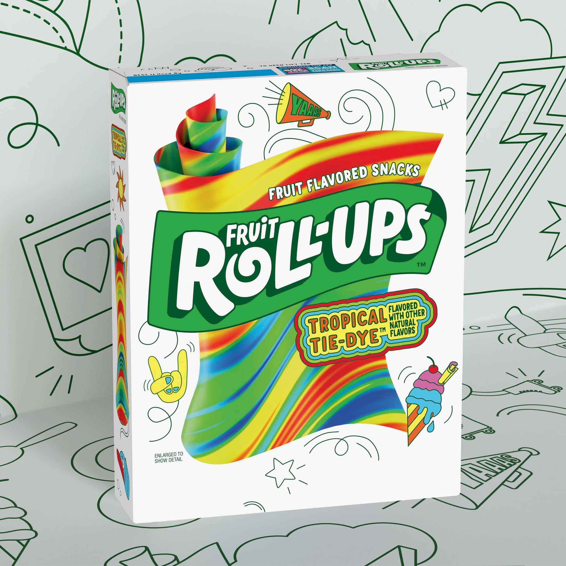 Betty Crocker Fruit Roll-Ups Tropical Tie-Dye Snacks, 141g