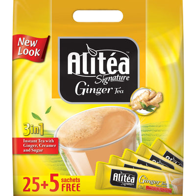Alitea Signature Ginger Premix Instant Tea 3 in 1, (30 Sachets x 20gms)- 600gms