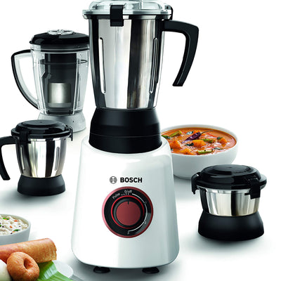 Bosch TrueMixx Bold Mixer Grinder 750 Watt, 4 Jars (White) (Indian Plug)