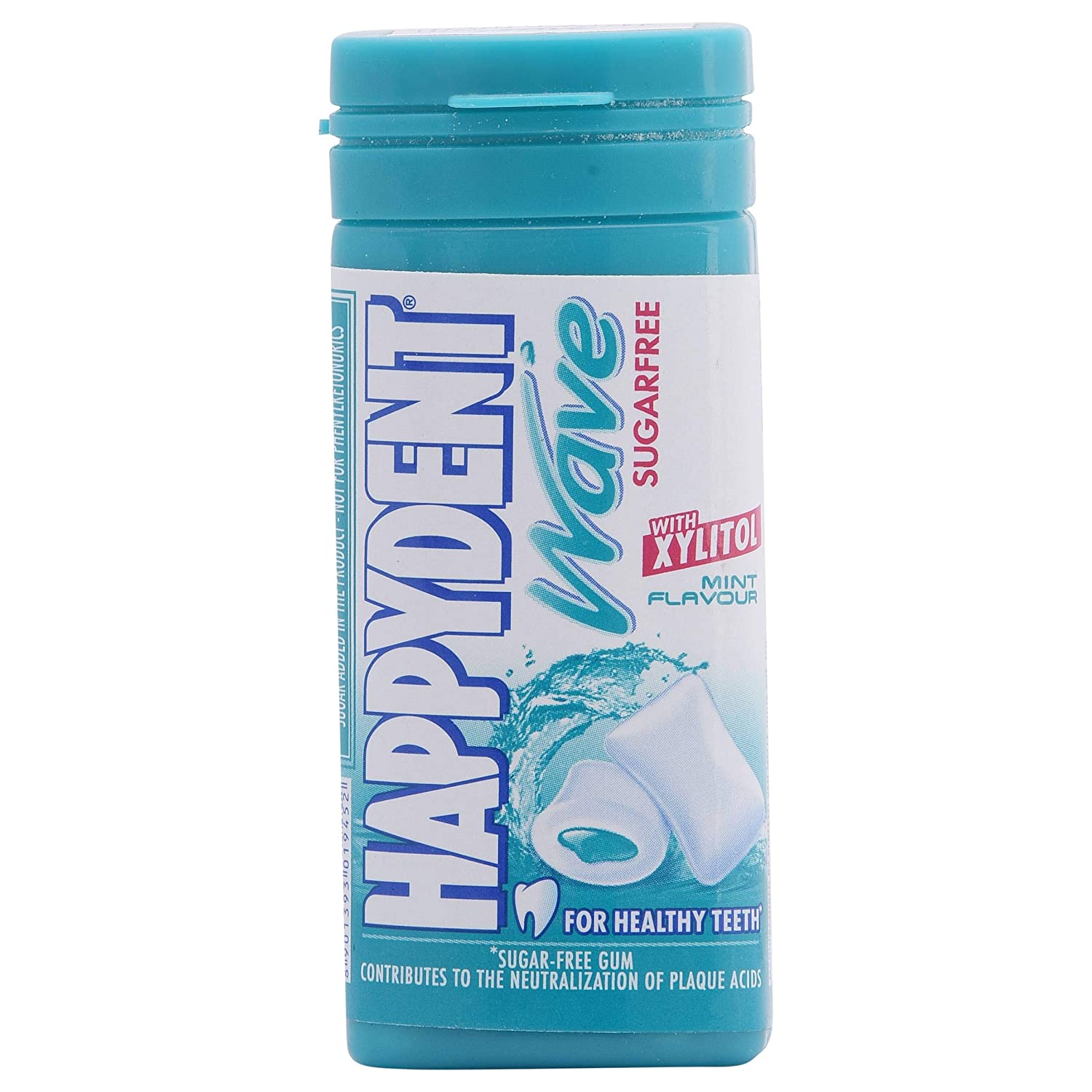 HappyDent Wave, Xylitol Sugarfree Mint Flavor, Bubble Gum Pocket Bottle, 18 Pieces, 30.6 g