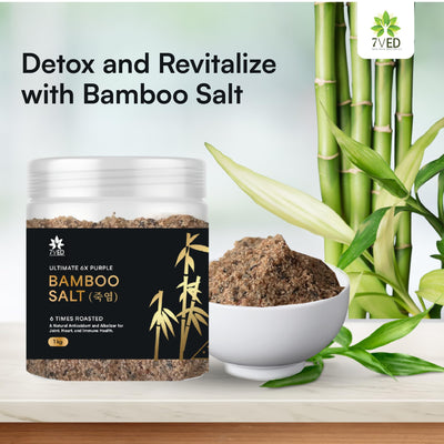 7VED Bamboo Salt, 1kg - Antioxidant, Anti-inflammatory, Supports Joint & Bone Health, Heart Health, Immune Booster, Detoxifier, Alkalizing Effect
