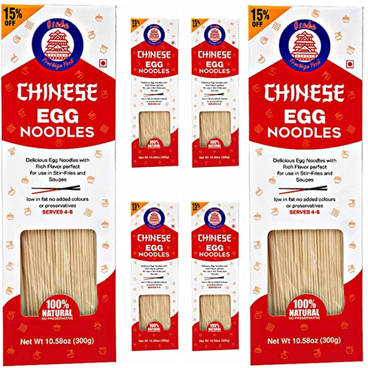 Grain Shakti Osaka Chinese Egg Noodles | 100% Non - Vegetarian | No Preservatives | 100% Healthy Maida |  (300g (Pack of 6))