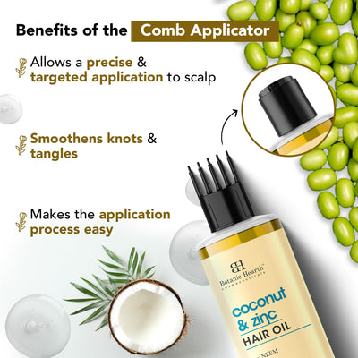 Botanic Hearth Coconut & Zinc Pyrithione hair Oil – 150ml – Soothes Scalp, Controls Dandruff, Nourishes & Hydrates with Coconut Oil & Zinc Pyrithione for Healthy Hair