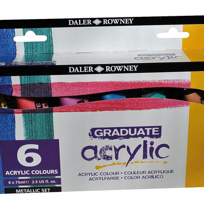 Daler Rowney Graduate Acrylic Colour Paint Tube Metallic Set (6x75 ml)