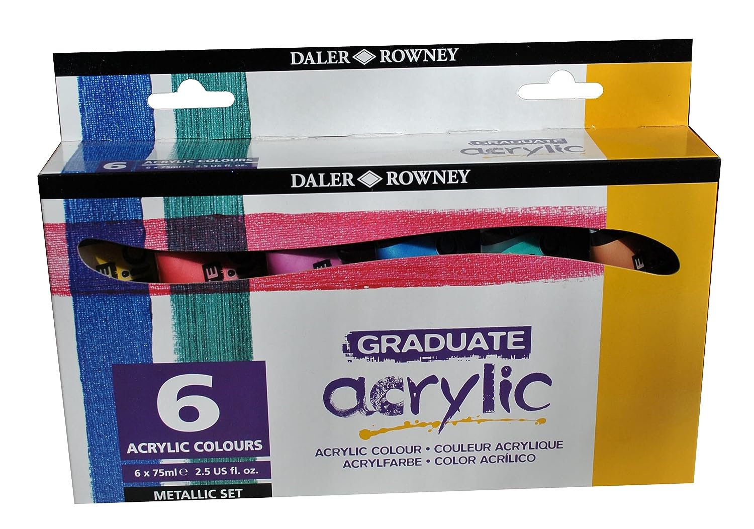 Daler Rowney Graduate Acrylic Colour Paint Tube Metallic Set (6x75 ml)