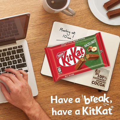 24x Nestle Kitkat Four Finger Wafer With Crunchy Hazelnut Covered In Creme Milk Chocolate Coating Infused With The Rich Flavor Of Roasted Hazelnuts(41.5gm x 24) Celebrations Box