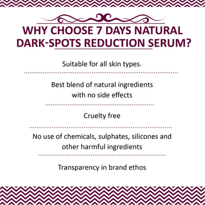 7 DAYS Dark Spots Serum for Men & Women | Daily Face Serum for Glowing Skin, Oily Skin & Dark Spots(30 Ml)