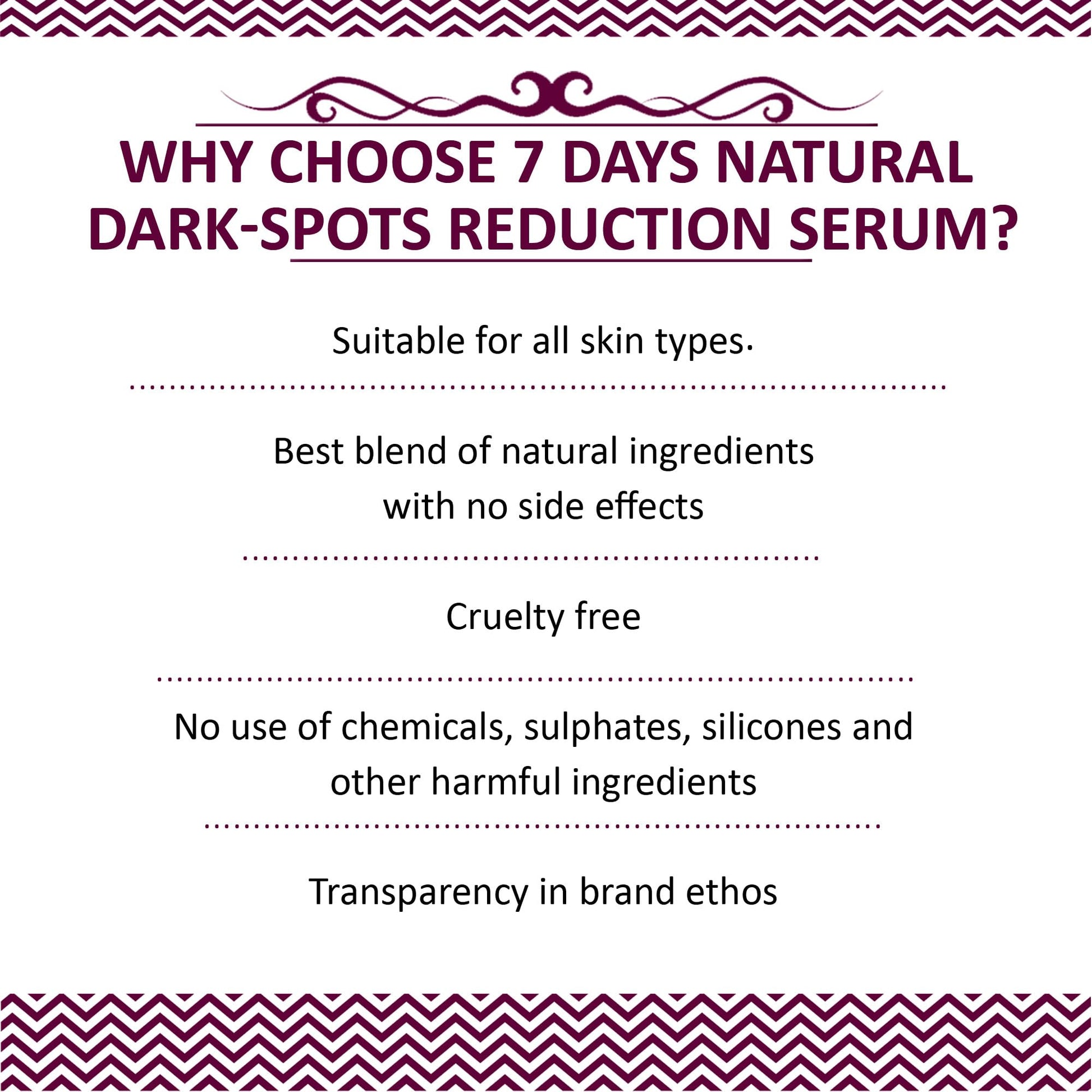 7 DAYS Dark Spots Serum for Men & Women | Daily Face Serum for Glowing Skin, Oily Skin & Dark Spots(30 Ml)