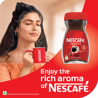 NESCAFE Classic Instant Coffee Powder | Great start to your morning | 100% Pure Coffee | 200g Pouch