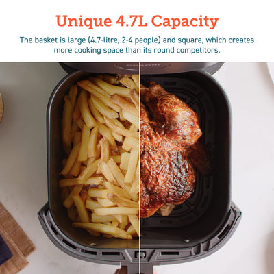 COSORI Air Fryer for home 4.7L, 9-in-1 Kitchen Oven Appliances, 30 Recipes Cookbook, Digital Tempered Glass Display, Max 230℃ Setting, Quiet, 4 Portions, 1500W, L501 Grey