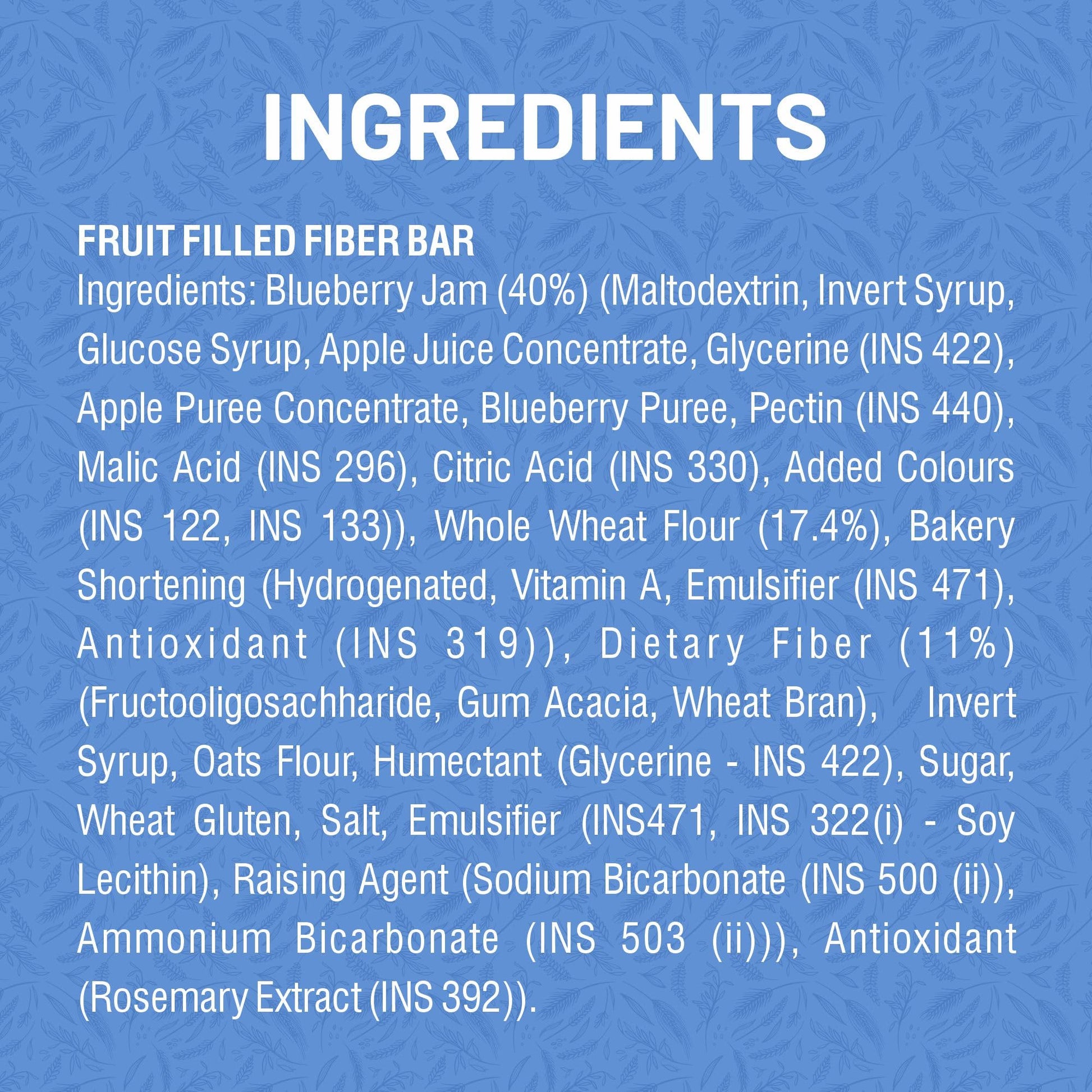 RiteBite Wellness Snack Bar Blueberry Blast | Fruit Filled Fiber Bar, Natural Ingredients, Rich in Fiber, No Preservatives | 40g (Pack of 12)