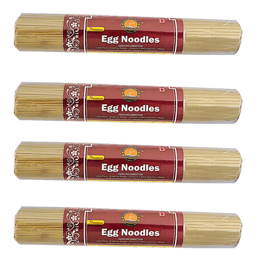 GRAIN SHAKTI PREMUIM EGG NOODLES - ROLL | 100% Non - Vegetarian | 100% Healthy Maida | Fresh Egg | No Preservatives |Get Restaurant Style Taste in Just 8 Minutes | Serves 4-5 Meals | 350g x 4 Pack | Healthy and Tasty Noodles |