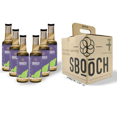 SBOOCH - Indian Sparkling Kombucha Tea | Naga Pepper Flavor |275ml Pack of 6| Gut-Friendly Beverage | Antioxidant-Rich Zero Preservatives | Alcohol-Free Fermented Tea | Vegan & Gluten-Free