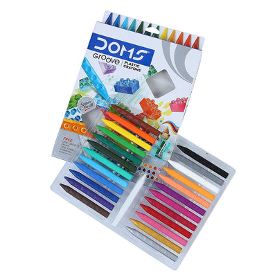 DOMS Groove Plastic Crayon 24 Shades (Set of 1- Multicolor)