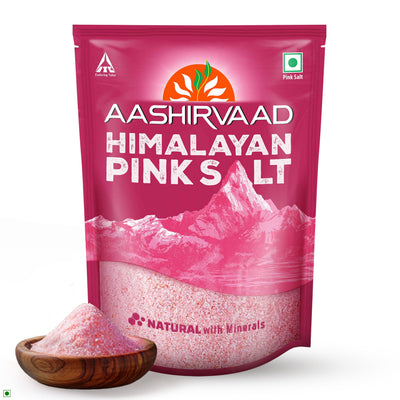 Aashirvaad Himalayan Pink Salt, 100% Natural Rock Salt Sourced from the Himalayan Ranges, Pure Sendha Namak with Minerals for Everyday Use, 1 Kg