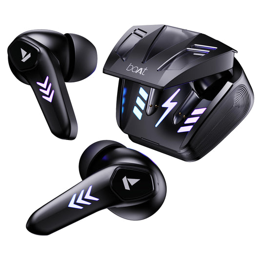 boAt Airdopes 190 TWS Earbuds with Beast™ Mode(50ms) for Gaming, 40H Playtime, Breathing LEDs, Quad Mics ENx™ Tech, ASAP™ Charge & BTv5.3(Black Sabre)