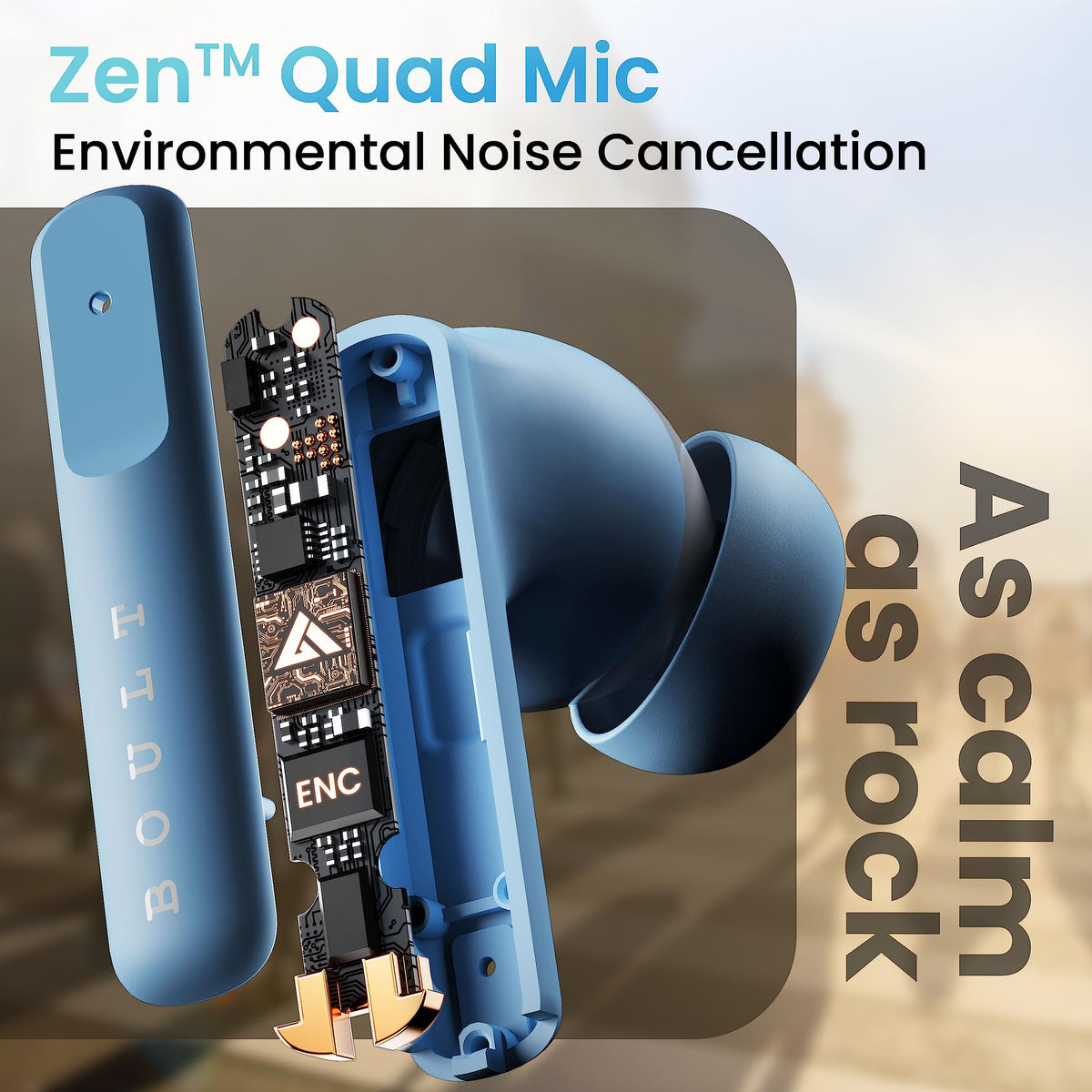 Boult Audio Z60 Truly Wireless in Ear Earbuds with 60H Playtime, 4 Mics ENC Clear Calling, 50ms Low Latency Gaming, 13mm Bass Driver, Type-C Fast Charging, IPX5 ear buds TWS Bluetooth 5.3(Powder Blue)