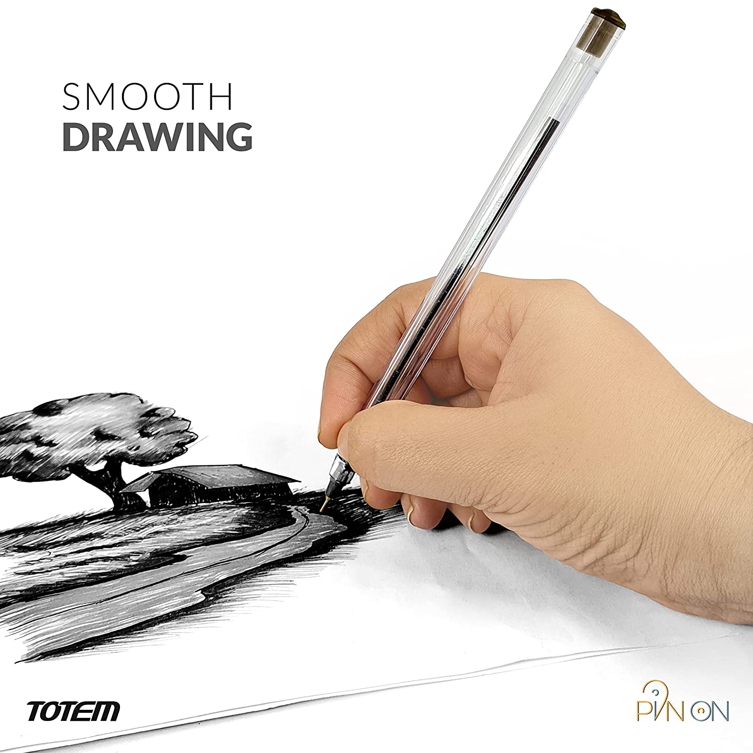 Totem Pin On Ball Pens(Black Ink 20 Pcs)
