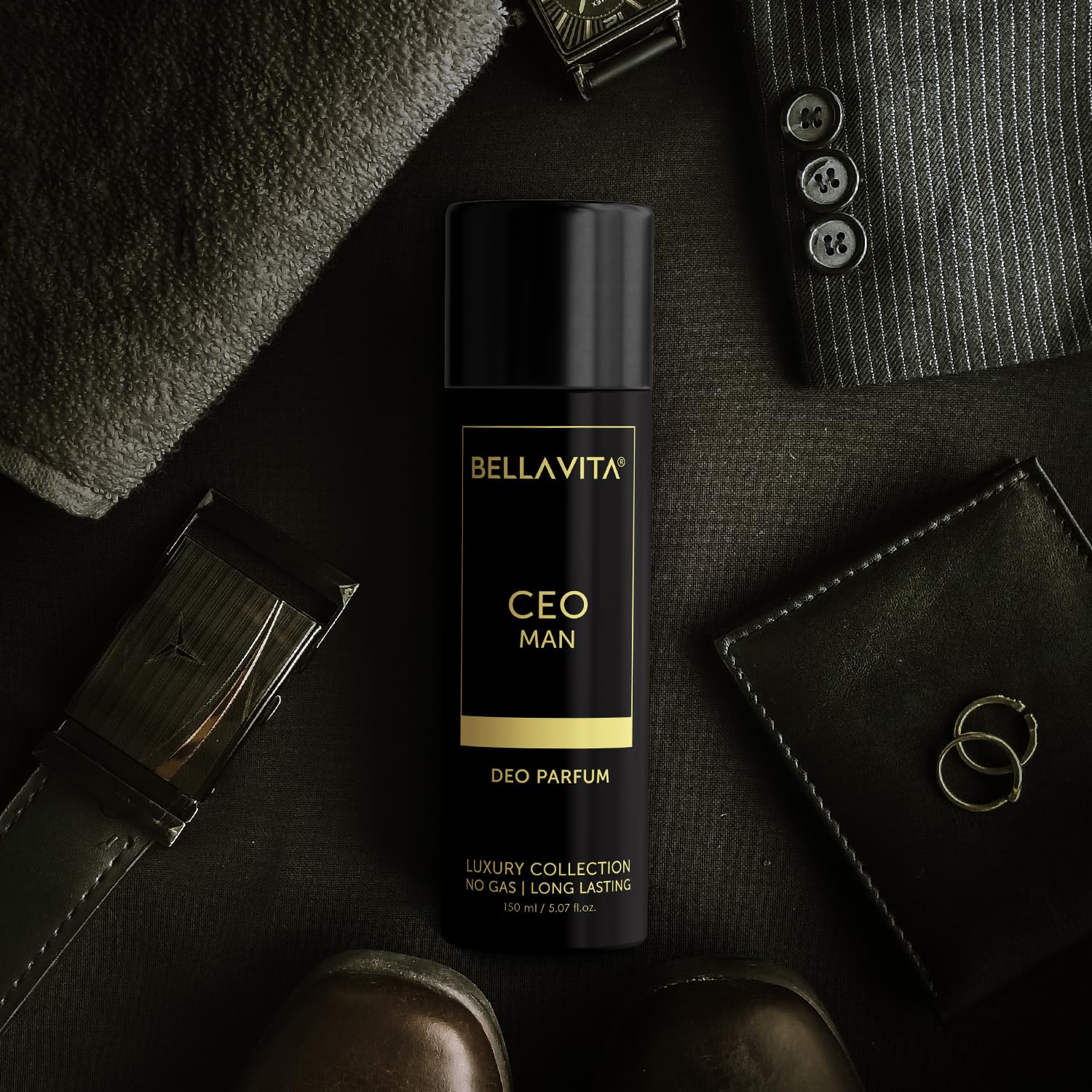 Bella Vita Luxury Unisex Ideal Men Combo for Him, Pack Of 2 Premium Long Lasting Woody Fragrance Scent - Ceo Men Edp 100 Ml & Body Parfum Deodorant 150 Ml