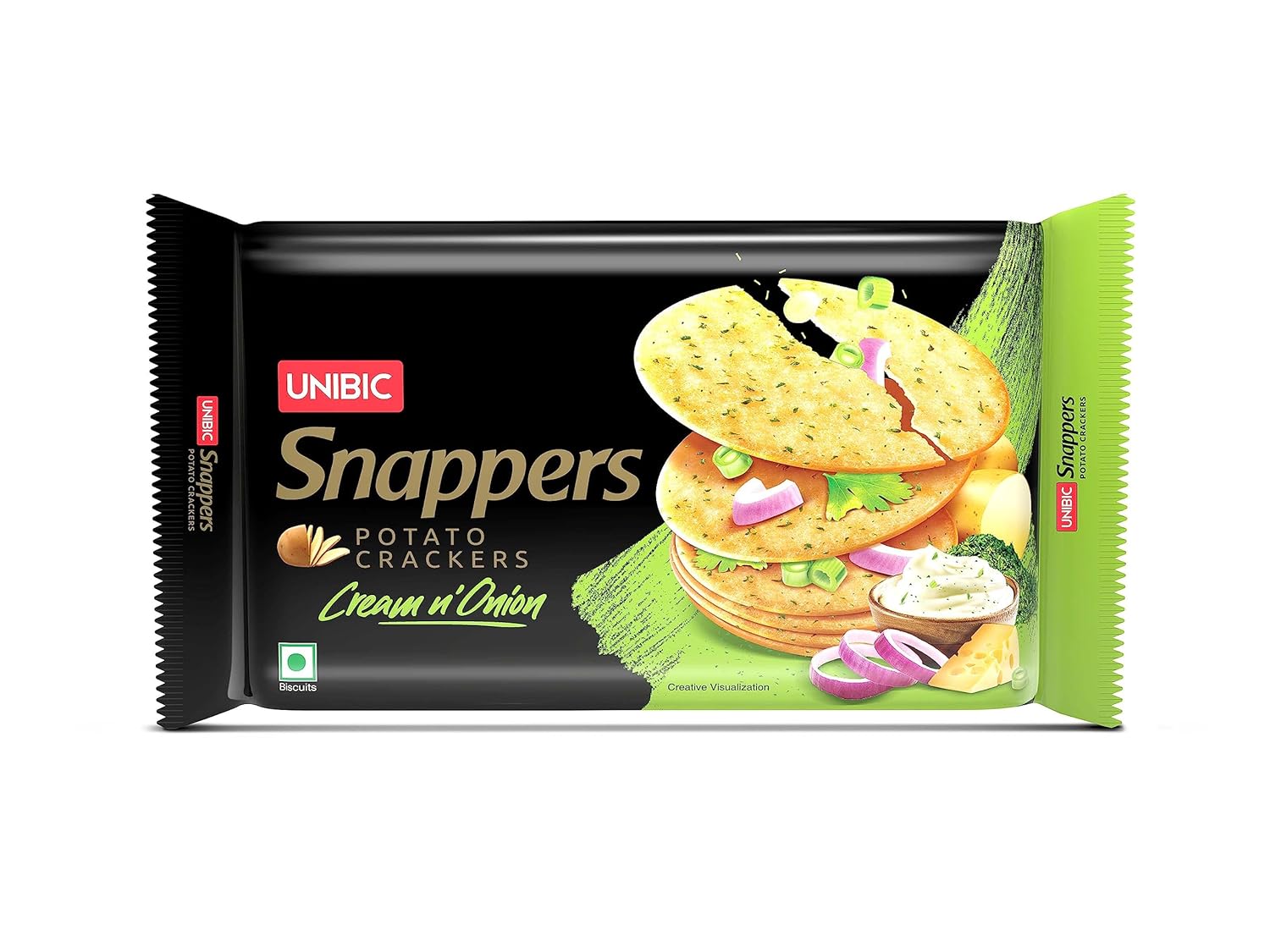 UNIBIC Foods Snappers Potato Crackers - Cream & Onion - 300 GMS