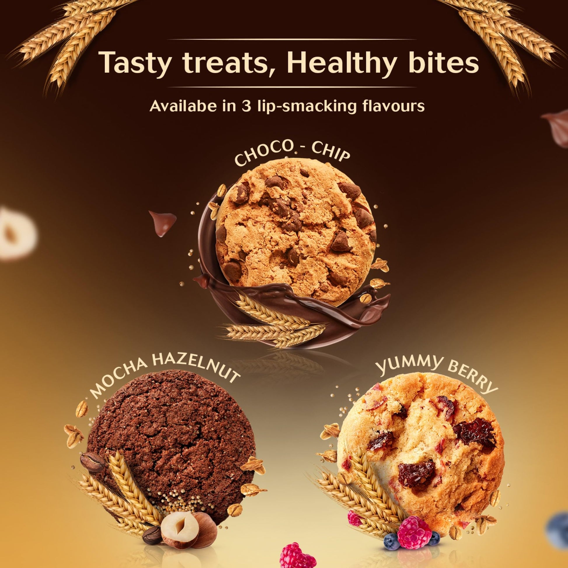 Sugar Free D’Lite Yummy Berry Cookies | Zero Added Sugar | Made with Oats & Quinoa 75g