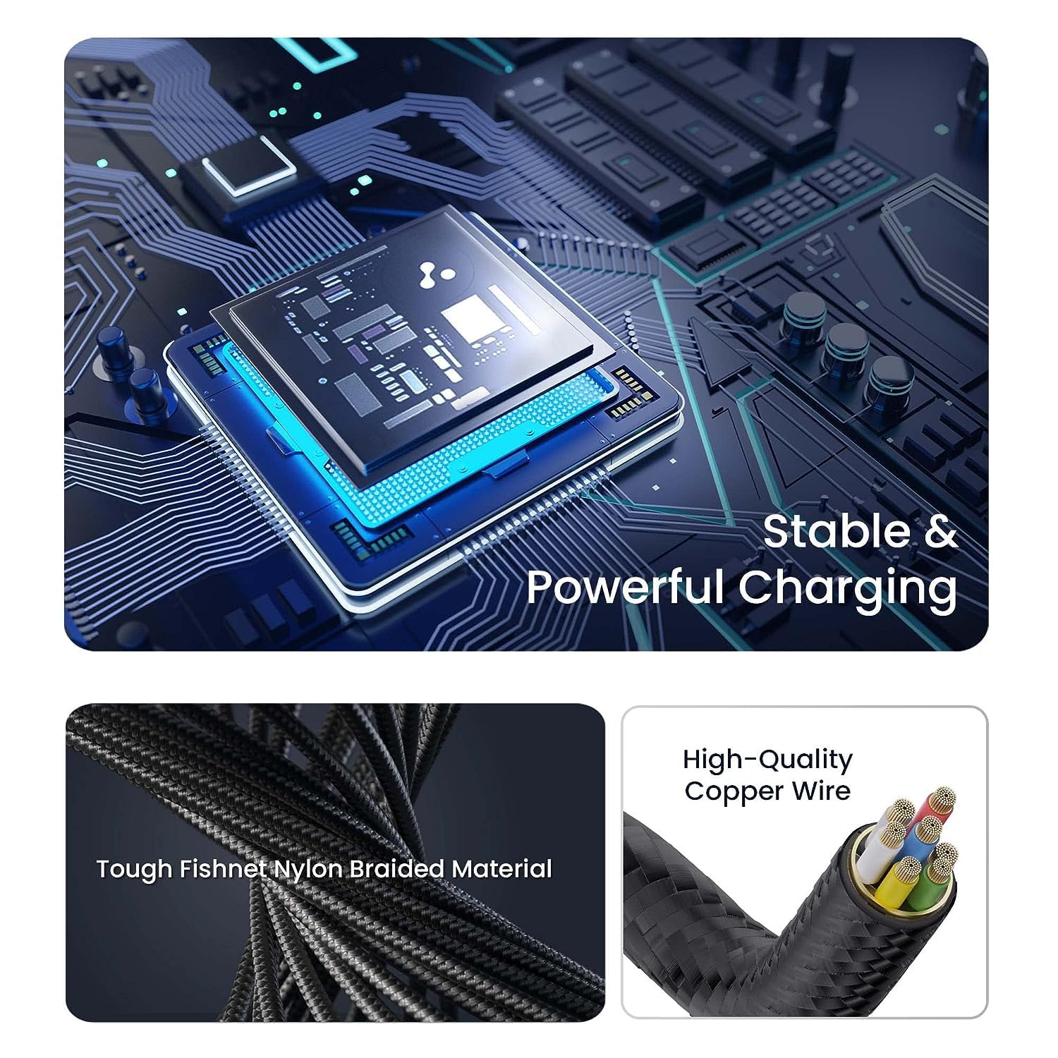 Ambrane Lightning Standing cable, 12W Fast Charging, Perfect for Holding Mobile while Charging/Binge-Watching & 480 Mbps Data Sync Cable for iPhone, iPad, AirPods - 1.5m (ABSL-15 Black)