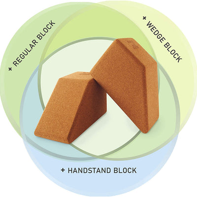 Trapezoid Cork Yoga Block Set of 2