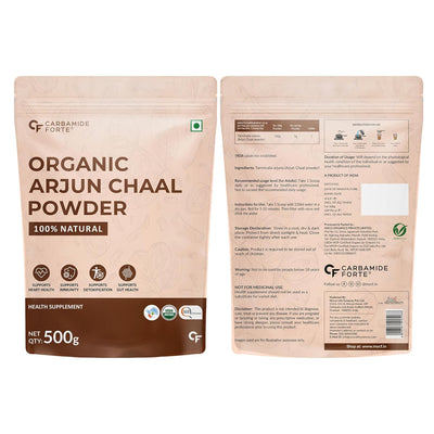 Carbamide Forte Arjun Chaal Powder-500G|100% Natural & Pure Herbal Arjun Ki Chaal Powder For Men & Women|To Support Heart Health & Promote Good Cholesterol