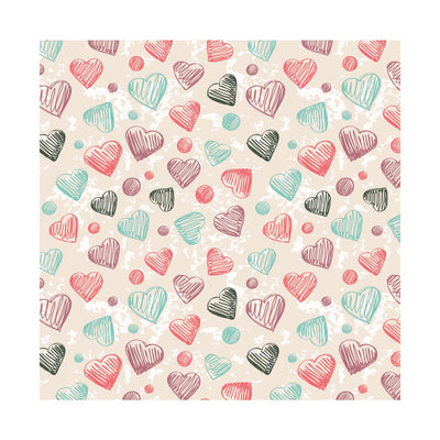 Paperpep Beige Multiple Hearts Print Gift Wrapping Paper 19"X29" Pack Of 3 Sheets For Gift Packing Birthday, Anniversary, Diwali, Christmas, All Occasions And Events, Crafts, Return Gifts