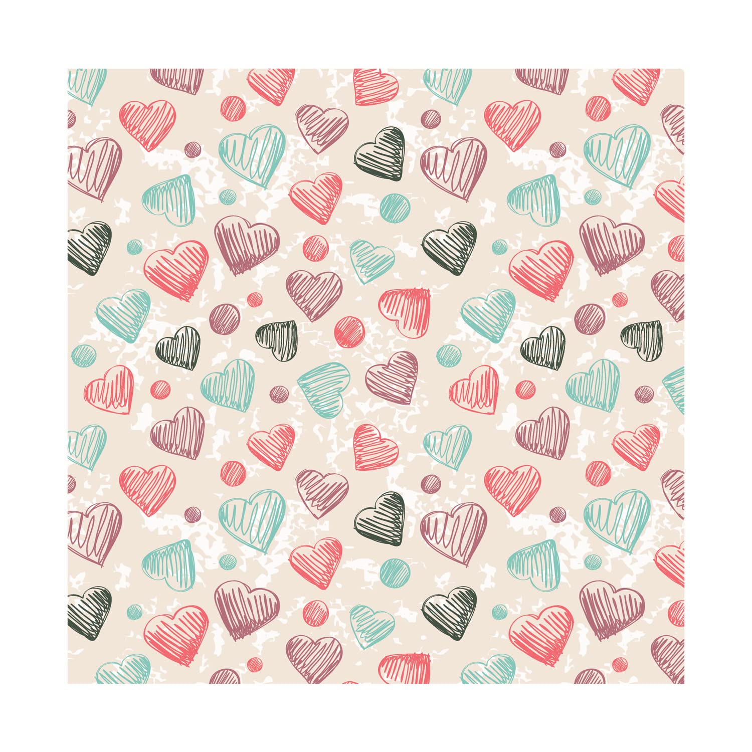 Paperpep Beige Multiple Hearts Print Gift Wrapping Paper 19"X29" Pack Of 3 Sheets For Gift Packing Birthday, Anniversary, Diwali, Christmas, All Occasions And Events, Crafts, Return Gifts