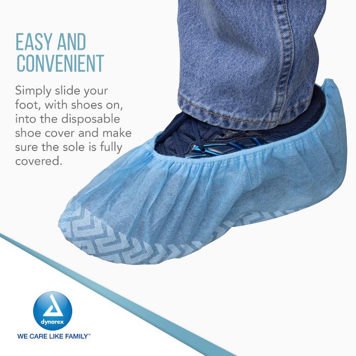 Shoe Covers, Disposable Non-Skid, Universal Size, Blue Color (150/Pair)