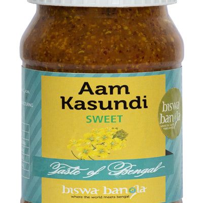 biswa bangla - where the world meets bengal Aam Kasundi (Mango-Mustard Sauce/Pickle) Sweet - 200Gm - Pack Of 2