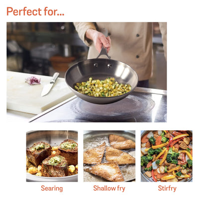 Meyer Select Stainless Steel Open Frypan 26cm (Induction & Gas Compatible)