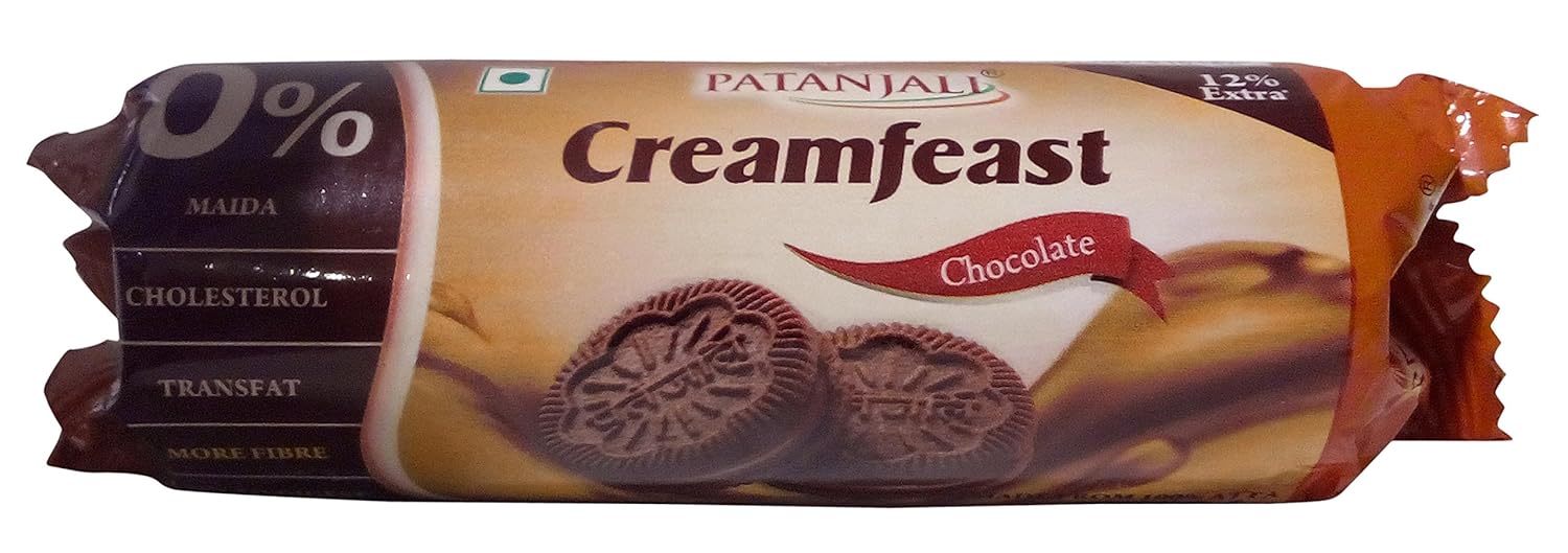 Patanjali Creamfeast Biscuits - Chocolate 60G