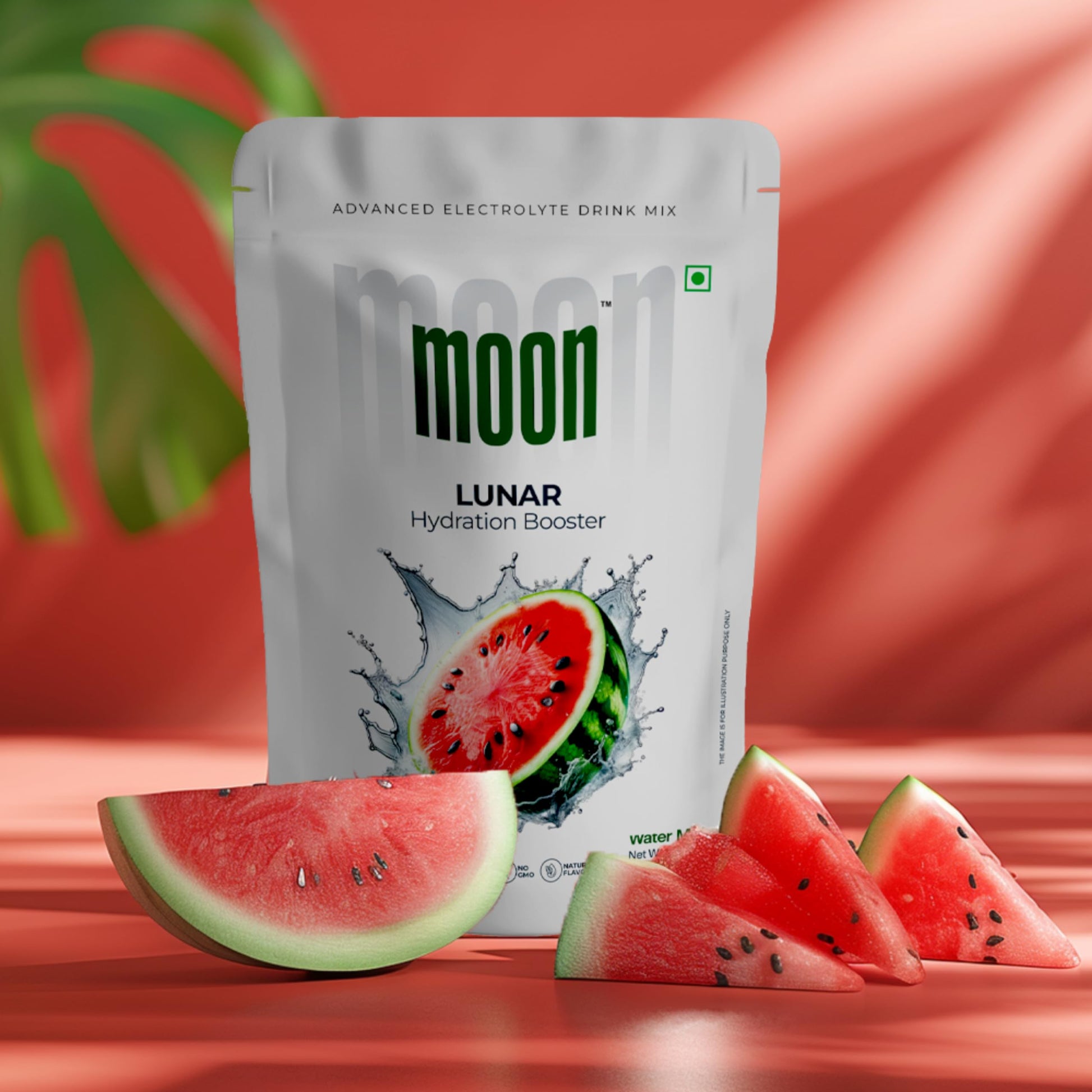 Moon Lunar Watermelon Hydration Booster Energy Drink Mix100% Natural & Healthy Electrolytes Mix Instant Daily Hydration & Energy Boost Post Workout Energy Powder Pack of 3(16g X 18 Sachets)
