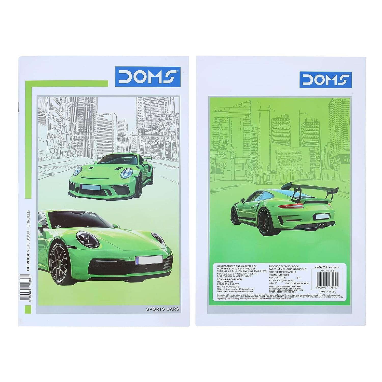 Doms Sports Cars Series Notebook - Unruled