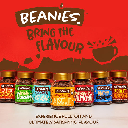 Beanies | Instant Flavored Coffee | Caramelized Biscuit | Low Calorie, Sugar Free | 50 g| Pack of 1