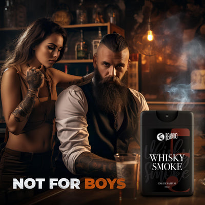 Beardo Whisky Smoke Pocket Perfume for Men 18ml | Spicy, Woody - Oudh | Long Lasting Mens Perfume | Date night fragrance Body Spray for Men | Eau De Parfume