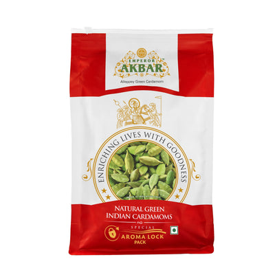 Emperor Akbar Cardamom (Elaichi)- 1kg - Green Cardamom in Superior Aroma-lock Pack (Red Grade - 6 to 7mm)