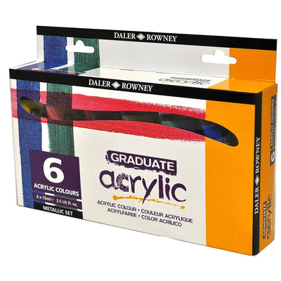 Daler Rowney Graduate Acrylic Colour Paint Tube Metallic Set (6x75 ml)