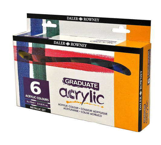 Daler Rowney Graduate Acrylic Colour Paint Tube Metallic Set (6x75 ml)
