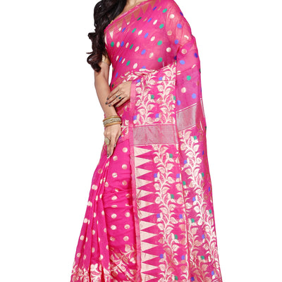 CRAFTONI Allover Exclusive Women's Cotton Silk Dhakai Soft Jamdani Sarees