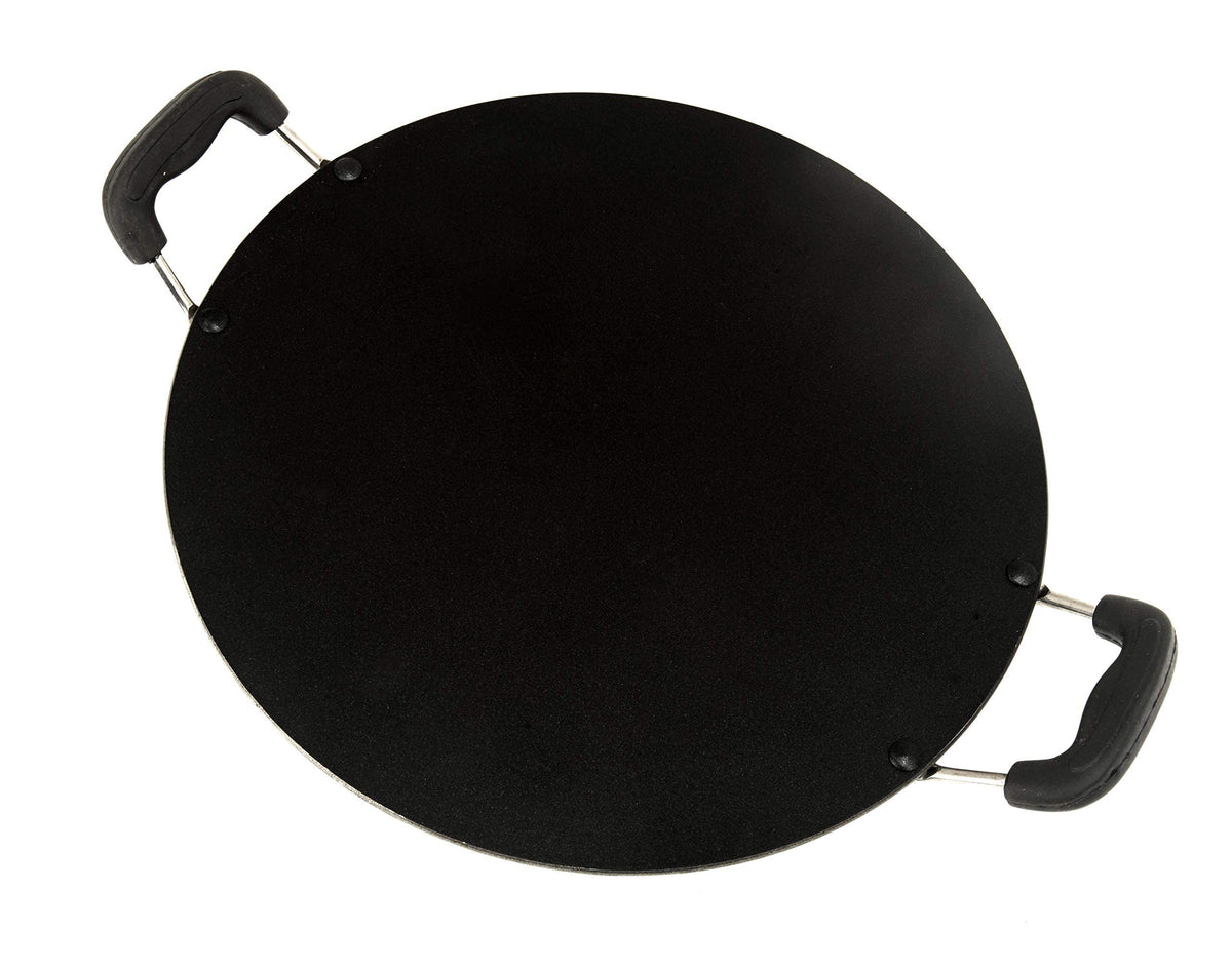 Anjali D PMTD12 Multi Tawa Deluxe Platinum Flat Tawa With Heat Resistant sturdy 2 Side Handle Triple Coating Non stick Tawa for Multie Purpose Food Item Making PMTD12