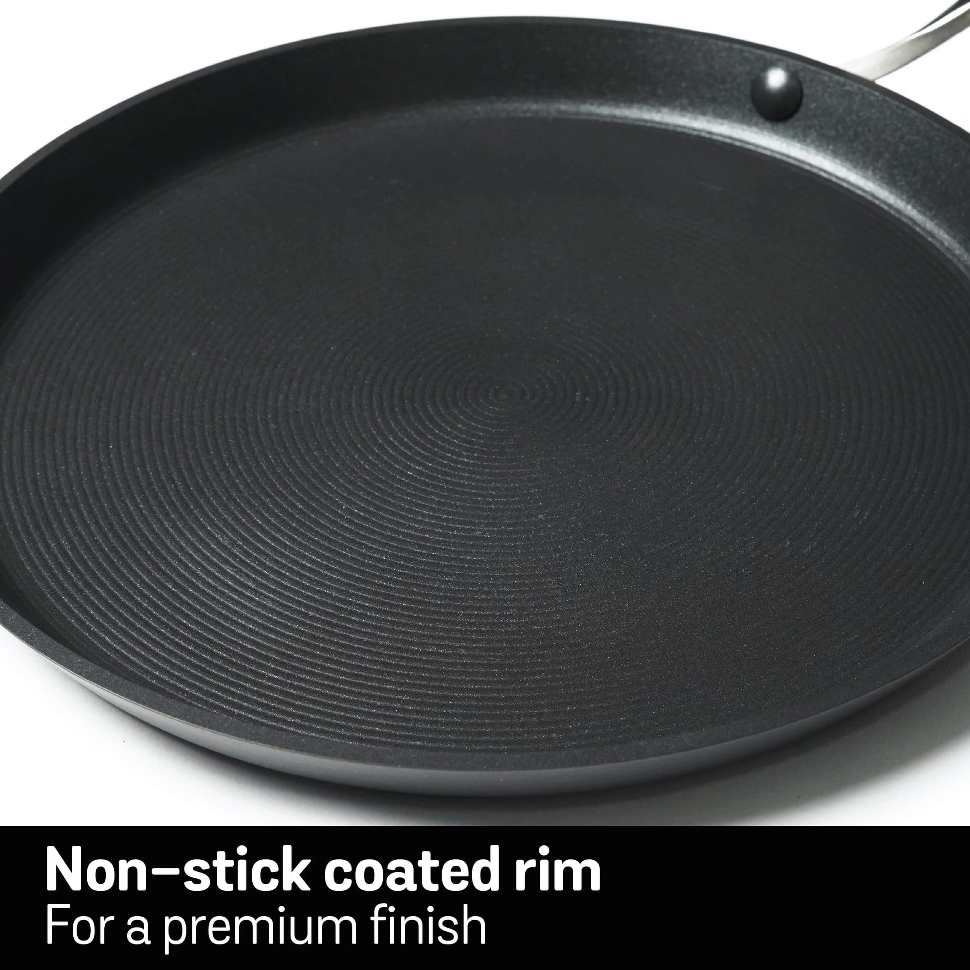 Circulon Hard Anodised Non Stick Aluminium Flat Dosa Tawa | Dosa Pan NonStick | Tawa for Roti | Non Stick Tawa Induction Base | Dosa Tawa Big Size, 28 cm, Black