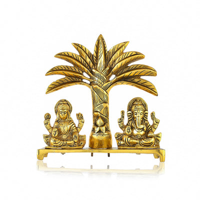 CraftVatika Laxmi Ganesh Idol Aluminium Laxmi Ganesh for Gifting, Office & Pooja Room Home Decor Showpiece