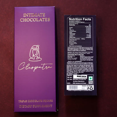 Cleopatra Chocolate Bars For Couples Uplifting Mood, Vitality, More Desire & Enjoyment Best Gift Set Ideal For Men & Women, Vegetarian And Gluten-Free (Pack of 1), 60 gram