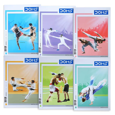 Doms Martial Arts Series Notebook | A4 | Single Line | 57GSM | 108 Pages | 21 x 29.7 cm | Pack of 12