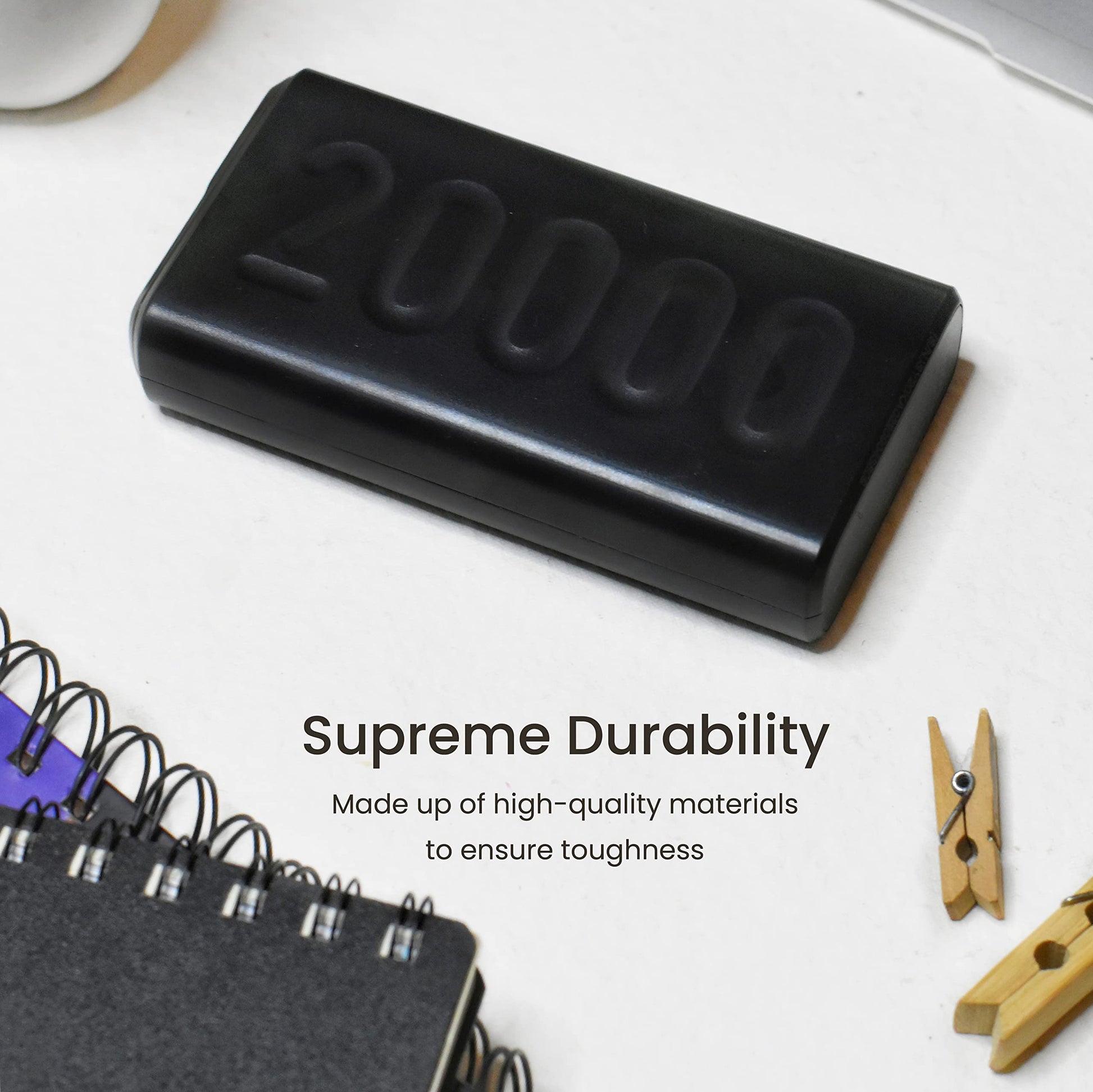 Ambrane 20000mAh Power Bank with 20W Fast Charging, Triple Output, Power Delivery, Type C Input, Made in India, Multi-Layer Protection, Li-Polymer + Type C Cable (Stylo-20k, Black)