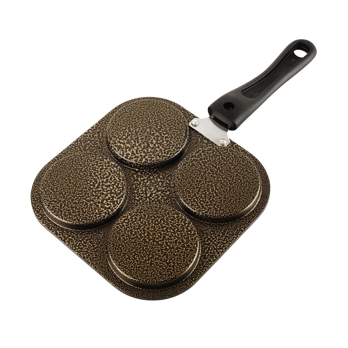 CELLO Non-Stick 4- Cavity Aluminium Appam/Uttapam Maker with Spatter (Golden)